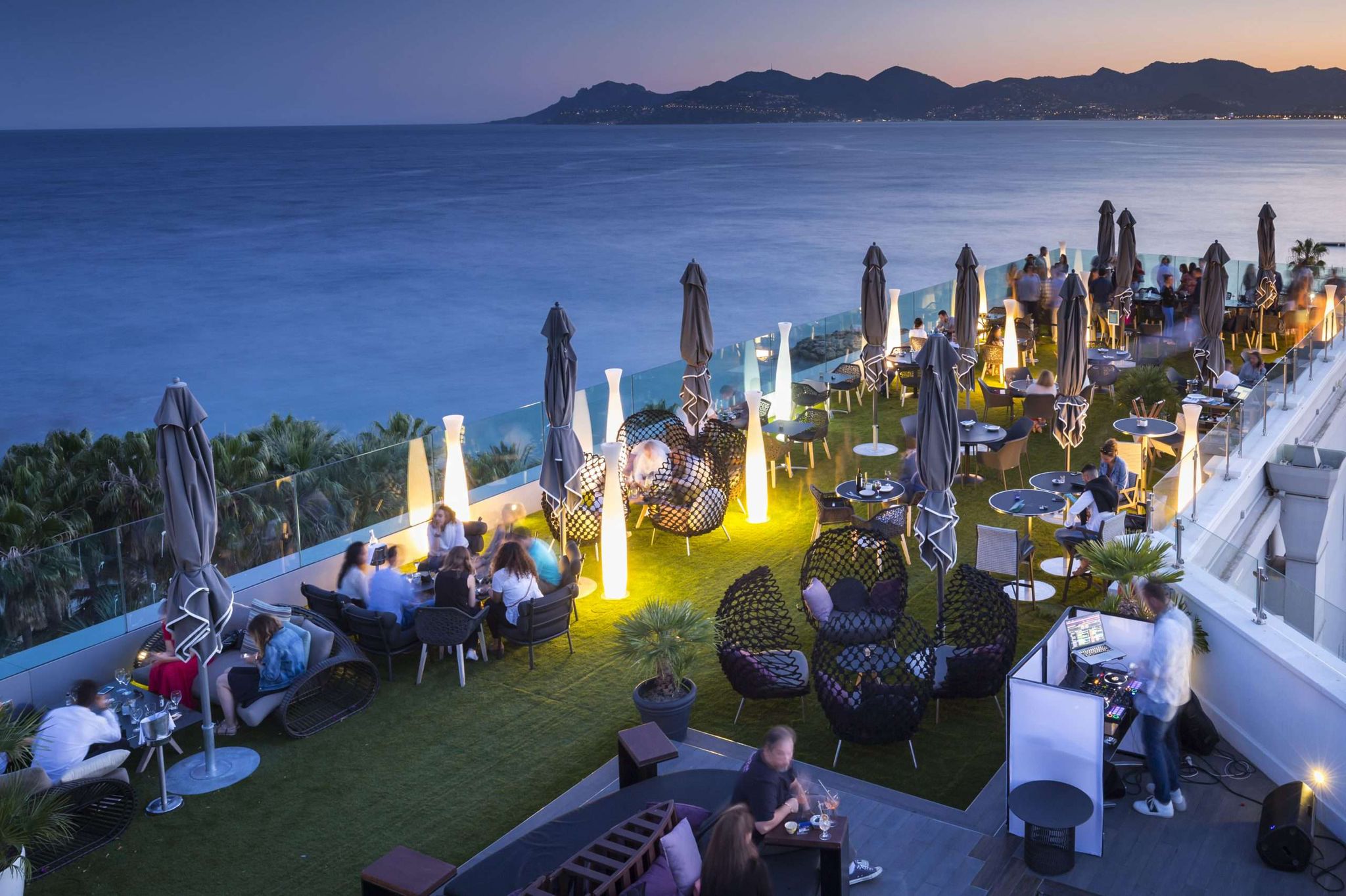 Cannes — night view at Palm Beach terrace. An invitation-only private night overlooking the Mediterranean.